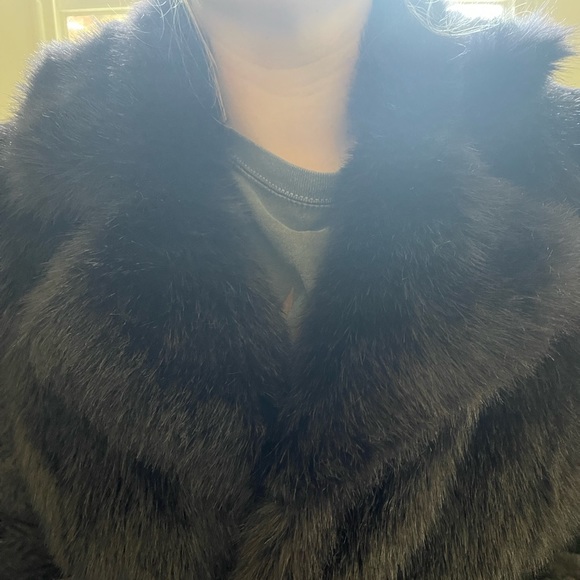 Brand new-never worn- faux fur black “mink” full length coat. - Picture 6 of 9
